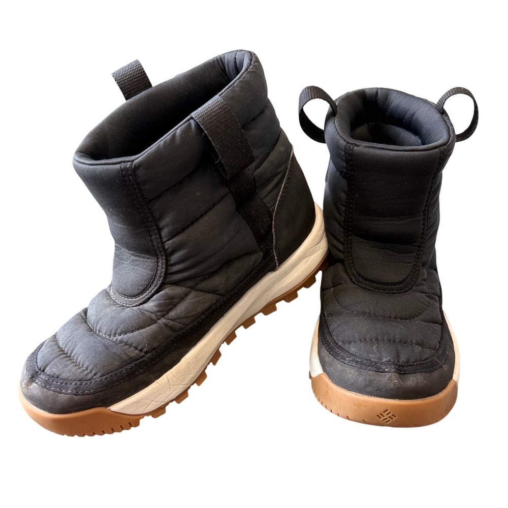 Columbia Kids Paninaro Omni-Heat Pull-On Boots Size 3 Black Waterproof Insulated